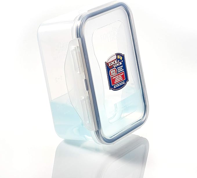 LOCK & LOCK Easy Essentials Food Storage lids/Airtight containers, BPA Free, 54 Ounce, Clear