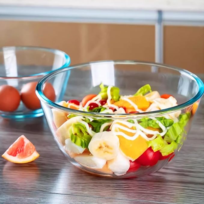 1-Pack Glass Mixing Bowls 2.85 QT with BPA-Free Lids, Prepping and Baking Food Storage Set, Dishwasher, Microwave and Freezer Safe (2700ML)