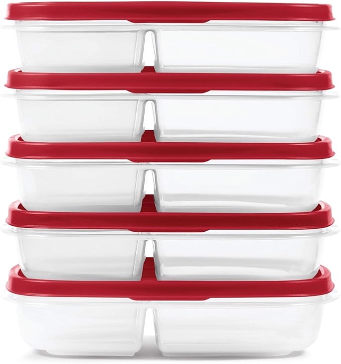 Rubbermaid EasyFindLids Meal Prep Containers 5.1 Cup Red