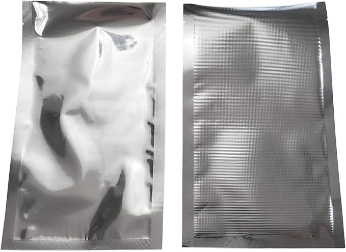 (50) 6”x10” SteelPak Textured/Embossed Mylar Aluminum Foil Vacuum Sealer Bags – Quart Size Hot Seal Commercial Grade Food Sealer Bags for Food Storage and Sous Vide (50, 6x10)