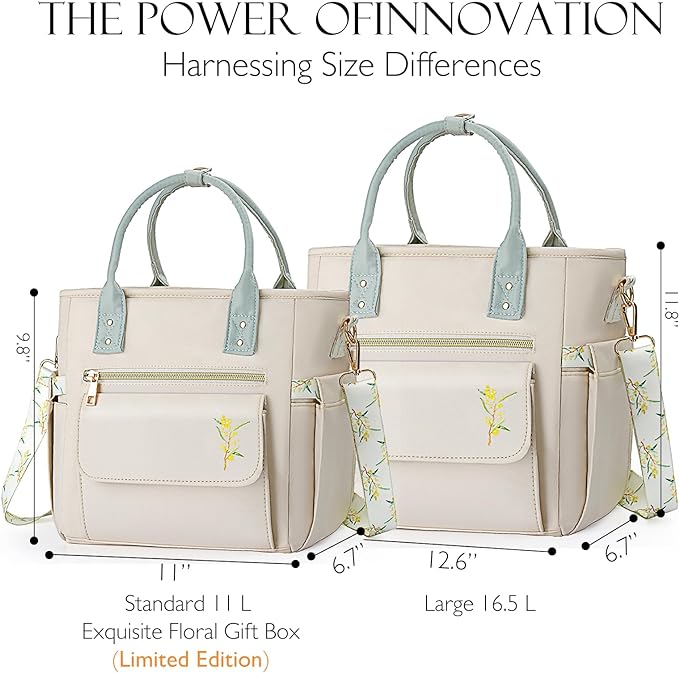 Deluxe Large Insulated Lunch Bag Box Women - Leakproof Waterproof Cooler with Multi Pockets Removable Strap for Work Picnic - Teacher Mothers Day Christmas Birthday Gifts