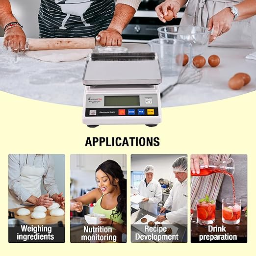 SurmountWay Digital Kitchen Scale 3000g x 0.1g - High Precision Food Scales Grams and Ounces, Electronic Scale .01 Gram Accuracy for Home Kitchen Bread Baking Cooking Meal Prep Coffee