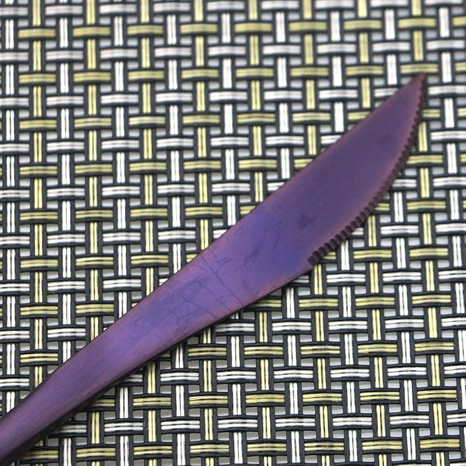 Flatware Set for 4, Luxury 20 Pieces Purple Plated Copper Color 18/10 Stainless Steel Silverware Flatware Sets Spoons Knives and Forks Set, Service for 4