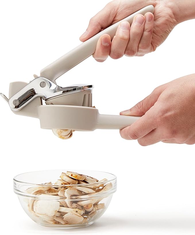 Chef'n FreshForce Hand-Held Slicer, Slices Mushrooms, Strawberries, Kiwis and More, Taupe