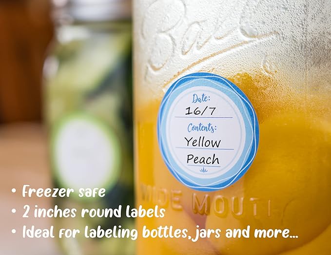 Mason Jar Lid Labels, Removable Canning Label, Waterproof Write-On Meal Prep Label for Food Container, Glass Bottle, Canned Jams, Preserve, Home & Kitchen Organization, 90 (Forest Streams)