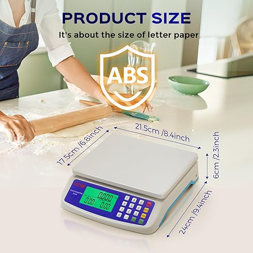 Bonvoisin Commercial Food Scale 66lb/ 30kg Price Computing Scale with kg/lb/oz Conversion, Deli Produce Scale for Kitchen, Market with 1g Division