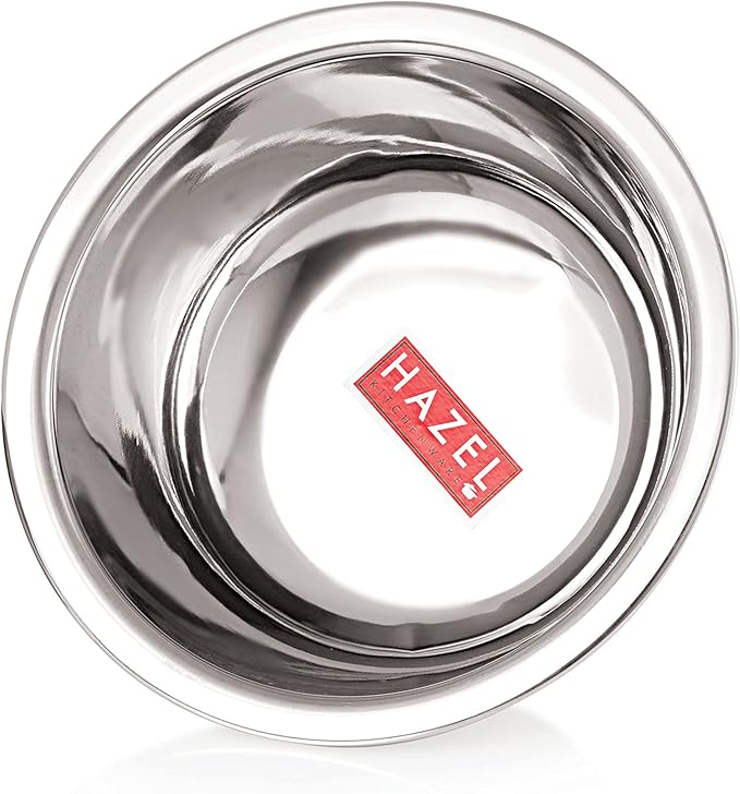 HAZEL Stainless Steel Mixing Bowl | Mixing Bowl for Cake Batter | Kitchen and Baking Accessories Items, Set of 2, 1100 ML, 1500 ML