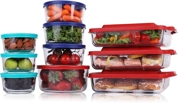 BOVADO USA Meal Prep Glass Food Storage Containers (20-Piece Set)