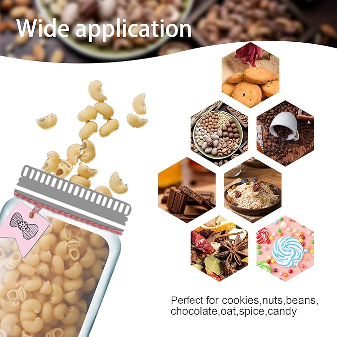 Enkrio 45Pcs Mason Jar Zipper Bags Resuable Snack Bags Portable Food Storage Snack Zipper Bags for Kitchen Travel Camping Picnic Organizer (15S 15M 15L)