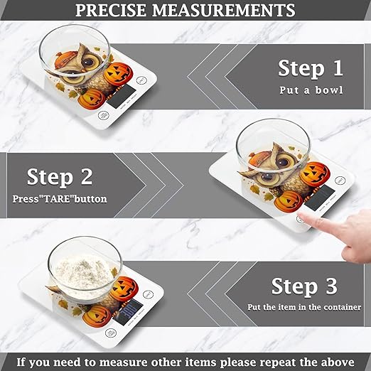 Food Scale Kitchen Scale Food Scales Digital Weight Grams and Ounces Small Electronic Food Scale for Baking Cooking Fall Owls and Pumpkins