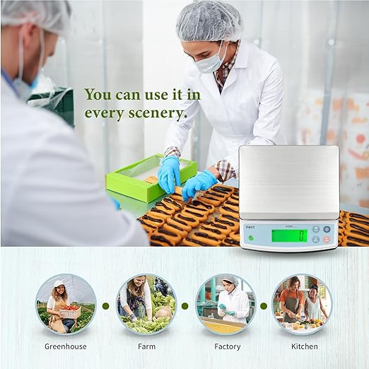 Polit Food Kitchen Scale KOIN, 40lb/18Kg Digital Kitchen Scale Grams Ounces 1g/0.04oz Accuracy, LCD Display, Rechargeable, 5 Weight Unit (with Power Adaptor)
