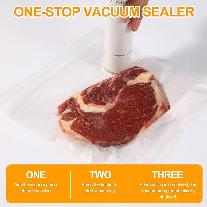 Handheld Vacuum Sealer for Food,Compact Vacuum Sealer Machine Portable Rechargeable and Wireless,Include 30 Reusable Vacuum Sealer Bags Ideal for Preservation Fresh,Sous-Vide,Meal Prep,Food Storage.