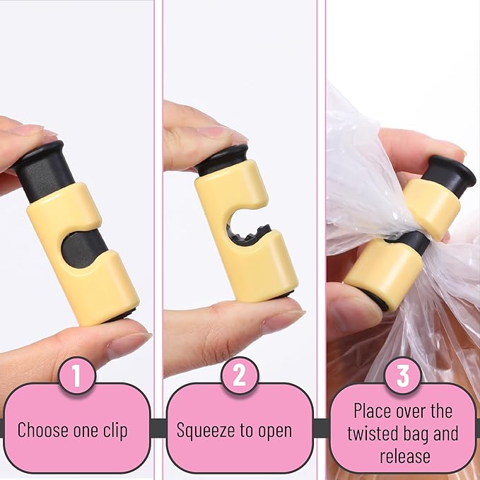 Mr. Pen- Squeeze and Lock Bread Bag Clips, 6 Pack, Squeeze and Lock Bread Clips, Bag Clips for Food Storage, Snack Clips for Food Packages, Food Clips for Bags, Plastic Bag Clip, Food Bag Clips