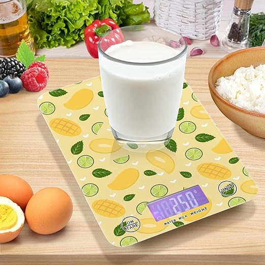 Food Scale Kitchen Scale Food Scales Digital Weight Grams and Ounces Small Electronic Food Scale for Baking Cooking Yellow Mango
