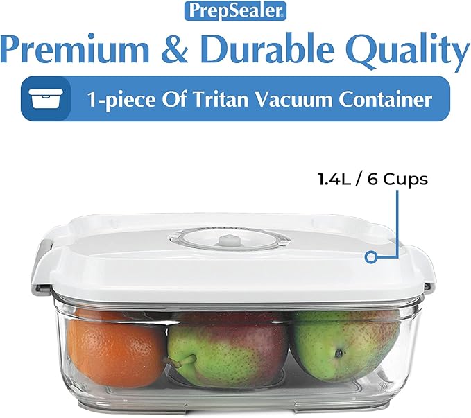 Food Saving Airtight Meal Prep BPA-free Tritan Vacuum Container (1.4L) - Pump not Included