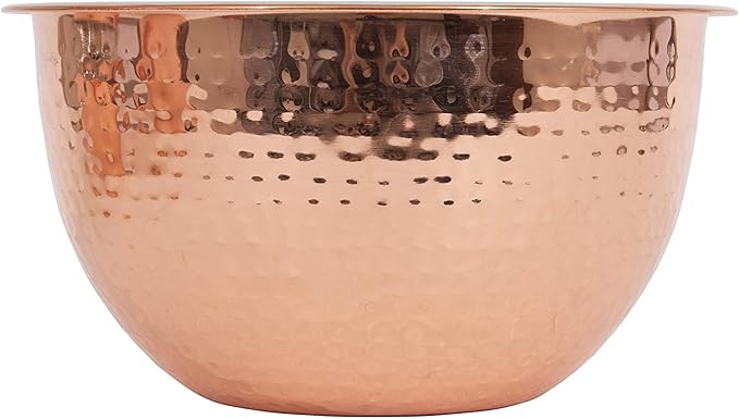 Creative Co-Op Hammered Stainless Steel Bowls in Copper Finish (Set of 3 Sizes)