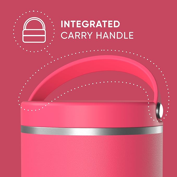 Hydrapeak 25oz Stainless Steel Vacuum Insulated Thermos Food Jar for Hot Food and Cold Food, Wide Mouth Leak-Proof, 10 Hours Hot and 16 Hours Cold (Hot Pink)