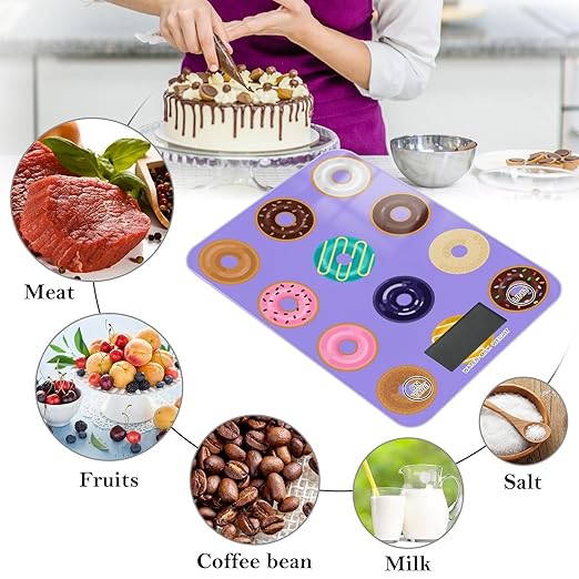 Food Scale Kitchen Scale Food Scales Digital Weight Grams and Ounces Small Electronic Food Scale for Baking Cooking Colorful Donut