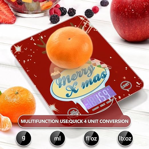 Food Scale Kitchen Scale Food Scales Digital Weight Grams and Ounces Small Electronic Food Scale for Baking Cooking Christmas Moose Reindeer