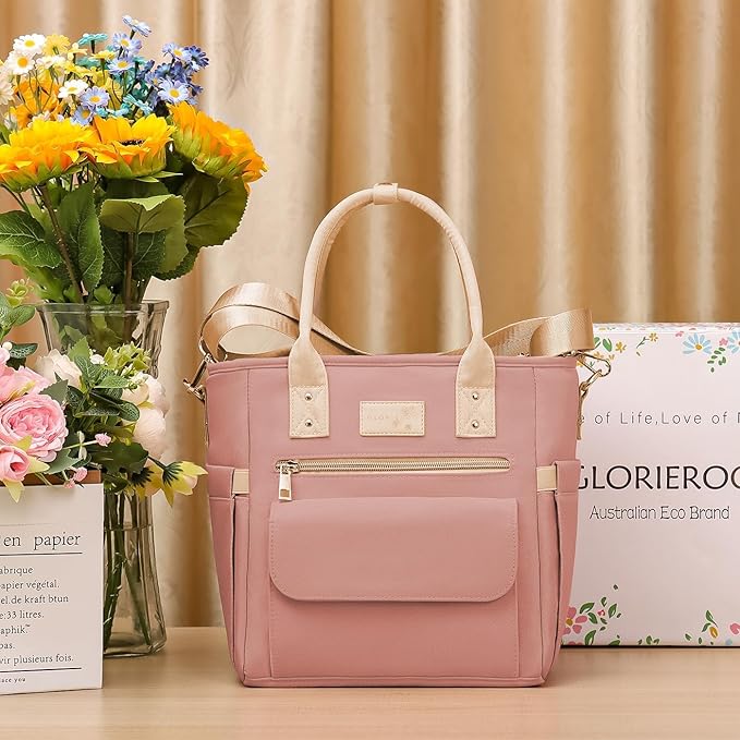 Deluxe Large Insulated Lunch Bag Box Women - Leakproof Waterproof Cooler with Multi Pockets Removable Strap for Work Picnic - Teacher Mothers Day Christmas Birthday Gifts