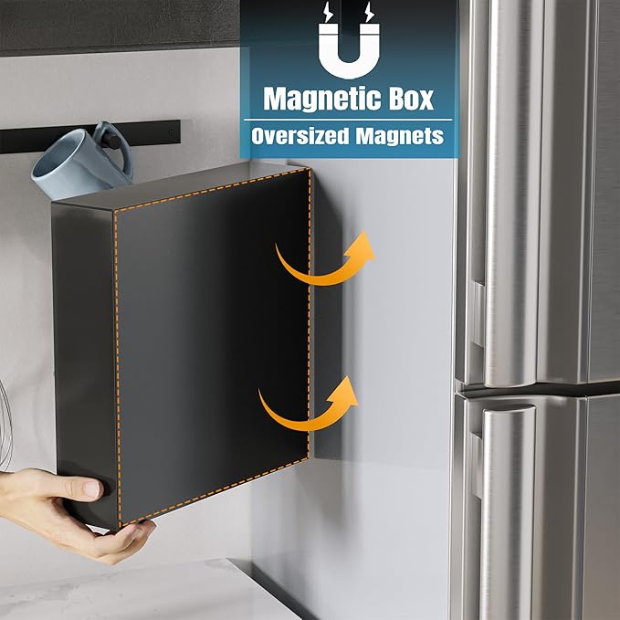 Acrylic Magnetic Food Bag Storage Organizer for Drawer or Refrigerator, Compatible with Gallon, Quart, Sandwich, Snack & Variety Size Bags