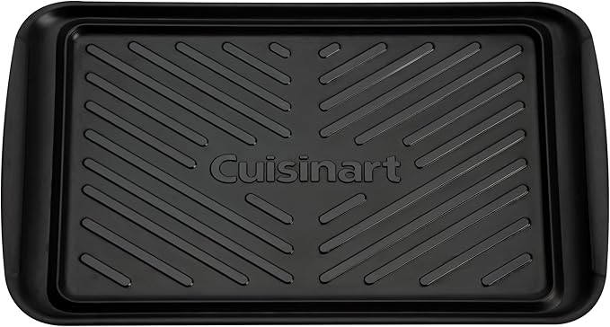 Cuisinart Grilling Prep and Serve Trays, 17x10.5 inch BBQ Safe for Food Handling, 2 Dishwasher Safe Nesting Trays Black and Red, Perfect Grilling Tray for Cooked and Raw Meat, Fits 6 Burgers