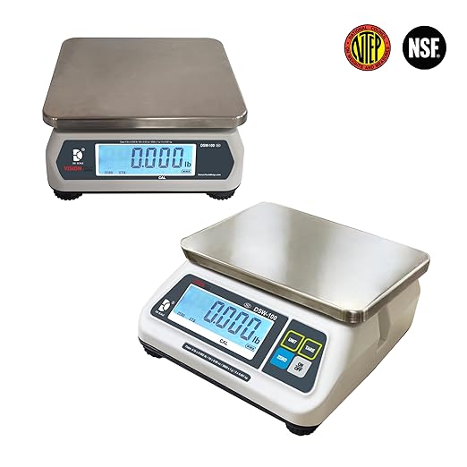 VisionTechShop DSW-100 Portion Food Scale with Dual LCD Display, Stainless Steel Platter, 6lb Capacity, 0.002lb Readability, Lb/Oz/Kg/g Switchable, Low Profile Design, NTEP COC #22-007, NSF Certified