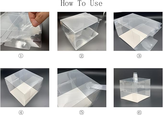 15 Pcs 7x7x6 Inch Clear Cake Boxes with Handle & Cake Boards, Easy Carrying Plastic Cake Containers, Cake Holder Carriers for Birthday Christmas Birthday Wedding, Party, Gift