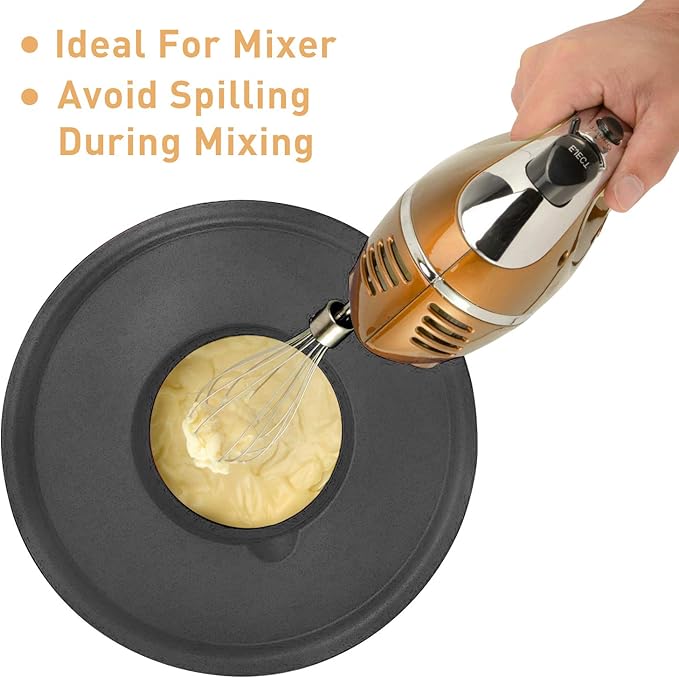 Wildone Mixing Bowls with Lids Set, 5PCS Stainless Steel Nesting Bowls with 3 Grater Attachments, Measurement Marks & Non-Slip Bottoms, Size 5, 3, 2, 1.5, 0.63 QT, Great for Mixing & Serving