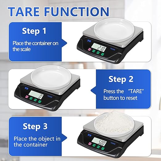 30kg/66bl Digital Kitchen Scales Large Stainless Steel Food Scale Commercial Baking Scale LCD Display for Cooking Food Fruit & Vegetables Bread Meat with Adapter