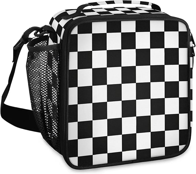 Lunch Bag Personalized Insulated Lunch Bag Gifts Reusable Lunch Box Picnic Travel Lunch Tote Bag Snack Bag Black White Texture(23)