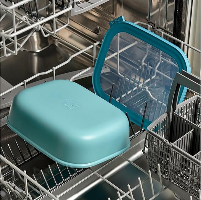 Mepal Cirqula Multi Bowl Rectangular 750 ml Nordic Green-Food Storage Box-Stackable-Dishwasher Safe, Polypropylene