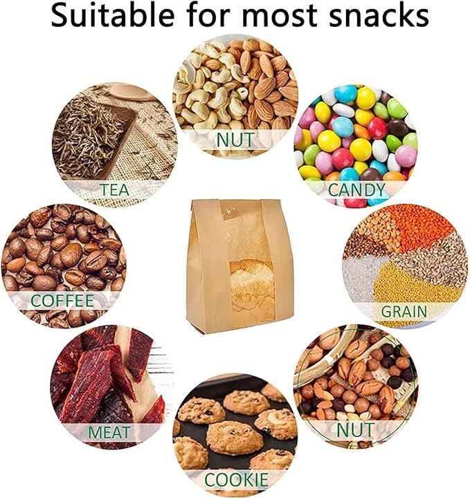 150Pack Bread Bags for Homemade Bread Large Paper Bakery Bag with Window for Baked Food Packaging Storage Large Bread Storage Bags for Sourdough Loaf Cookie (150 pack)
