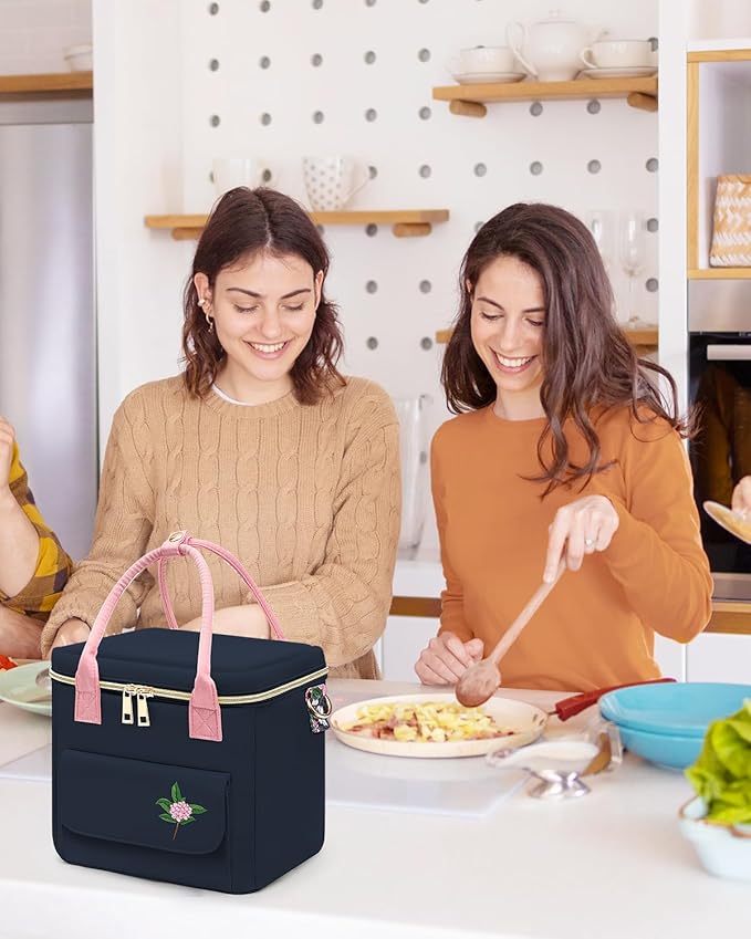 Small Insulated Lunch Bag Box Women - Leakproof Water-Repellent Lightweight Cooler with Removable Strap for Work Picnic - Teacher Mothers Day Christmas Birthday Gifts