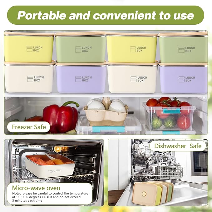 8 Pcs Stainless Steel Food Storage Containers with Lids 20 oz Metal Snack Containers Box for Dishwasher Freezer & Microwave Safe, Stainless Steel Lunch Box for Meal Prep, Leftovers