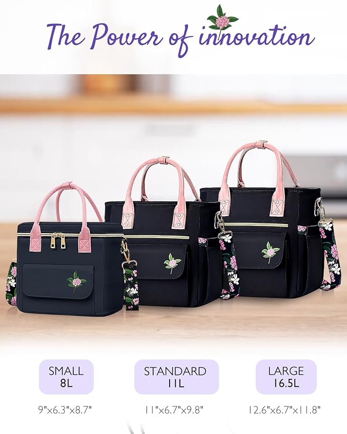 Small Insulated Lunch Bag Box Women - Leakproof Water-Repellent Lightweight Cooler with Removable Strap for Work Picnic - Teacher Mothers Day Christmas Birthday Gifts