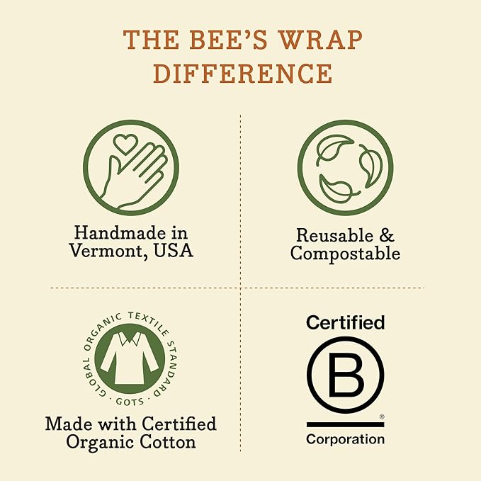 Bee's Wrap Vegan Beeswax Wraps for Food - Under the Sea Sandwich Bag & Snack Bag, Made in USA Reusable & Organic Food Wraps, Sandwich Wrap - Eco-Friendly Alternative to Aluminum Foil & Plastic Wrap