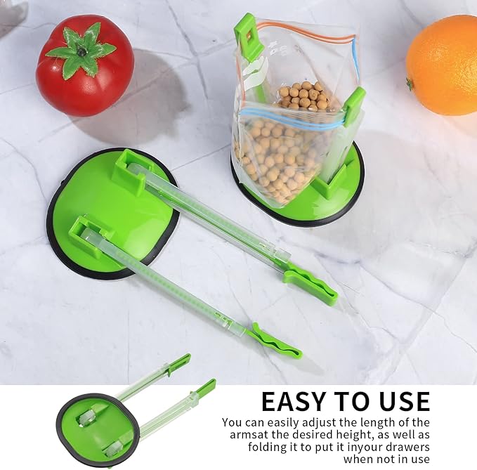 2 Pcs Baggy Rack, Freezer Bag Holder Stand, Adjustable Food Storage Holders, Plastic Food Prep Bag/Zip Lock Bag Holder Stand, for Meal Prep Bag, Kitchen Gadget