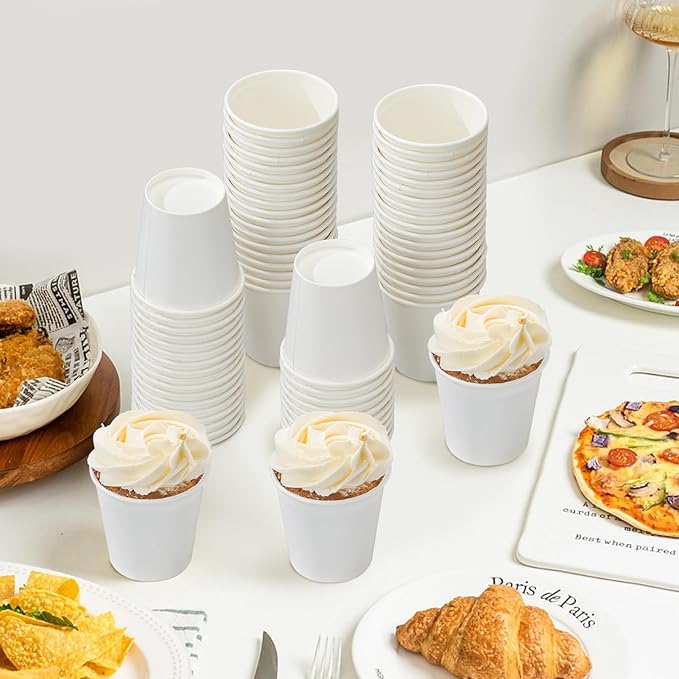 1200 Pack 3 oz Paper Cups, Small Disposable Bathroom Mouthwash Cups, Espresso Cups,Mini White Paper Cups 3 Ounce for Parties, Bathroom, Picnics, Travel and Events