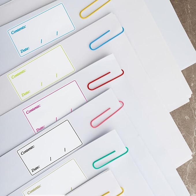 Hybsk Removable Freezer Labels Easy Peel Off - Frozen Food Storage Labels That Leave No Sticky Residue After Use (Type 4)