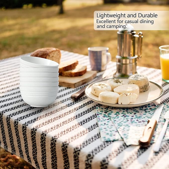【NOT CERAMIC】Unbreakable Cereal Bowls, 25 OZ Wheat Straw Bowls Microwave and Dishwasher Safe BPA-Free Eco-Friendly Bowl Beige Color for Cereal, Serving ,Soup, Oatmeal, Pasta and Salad(Set Of 6)
