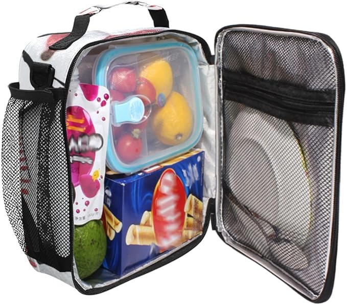 Sport Baseball Lunch Box for Kids Boys Girls, Cooler Insulated Lunch Tote Bag with Adjustable Strap for School Daycare