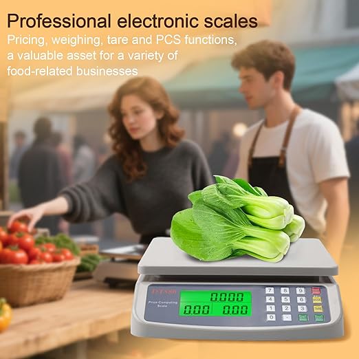 Large Digital Kitchen Scale, Commercial Food Scale 40kg/88lb Price Computing Scale Deli Produce Scale with Tare Function for Kitchen, Farmers Markets, Meat Shop, Deli