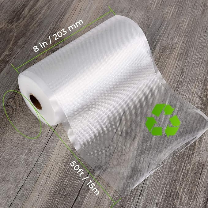 Vacuum Sealer Bags for Food,Seal a Meal Bags Rolls,8inx50 Rolls 2 Pack,XinBaoLong,Commercial Grade, Heavy Duty, BPA Free,Great for Vac Storage.Total 100 Feet!!!