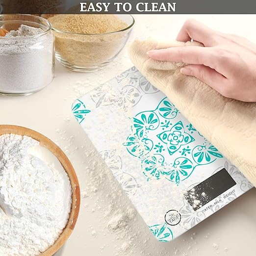 Food Scale Kitchen Scale Food Scales Digital Weight Grams and Ounces Small Electronic Food Scale for Baking Cooking Teal and White