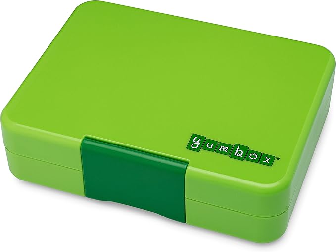 Yumbox Snack Box - 3 Compartment - Leakproof Bento Lunch Box for Kids (Jurassic Green)