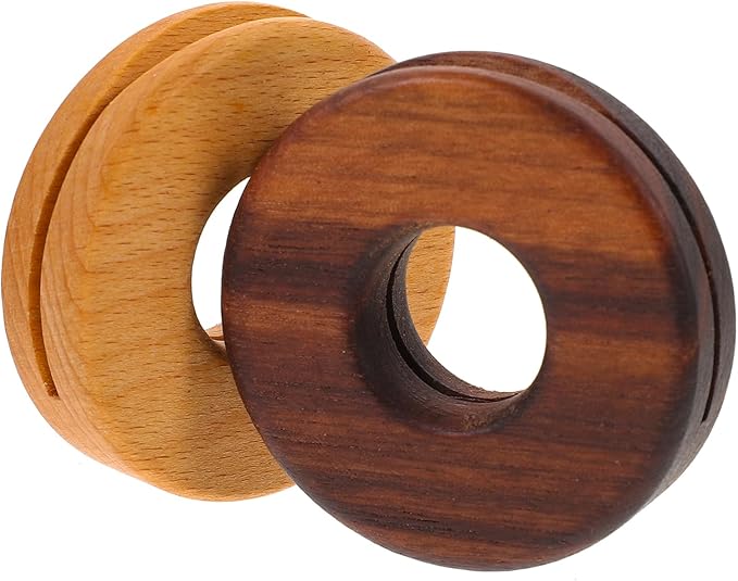 LIFKOME 2pcs Food Bag Sealing Clips, Stainless Steel Sealing Clips, Wood Color, 5x5cm, Brown