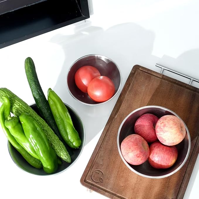Stainless Steel Mixing Bowls, Three nested Large Mixing Bowls Stainless Steel with scale Perfect for Your Kitchen Needs Like Cooking,Baking, and Making Salads