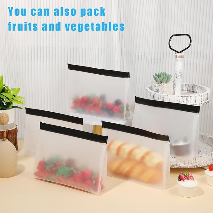 6 Pack Reusable Ice Storage Bags, 10 x 7.3 x 2.2in Leak Proof Ice Bags With Secure Zip Close Design, Bpa-Free