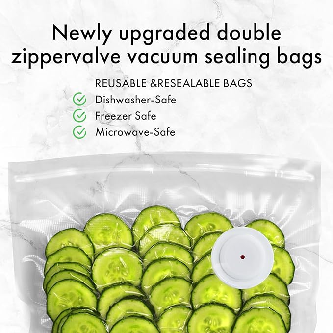 Handheld Vacuum Sealer for Food, Portable Cordless Sealer with 30 Reusable Bags for Sous Vide and Airtight Food Storage (Vacuum Sealer + 30 Bags)
